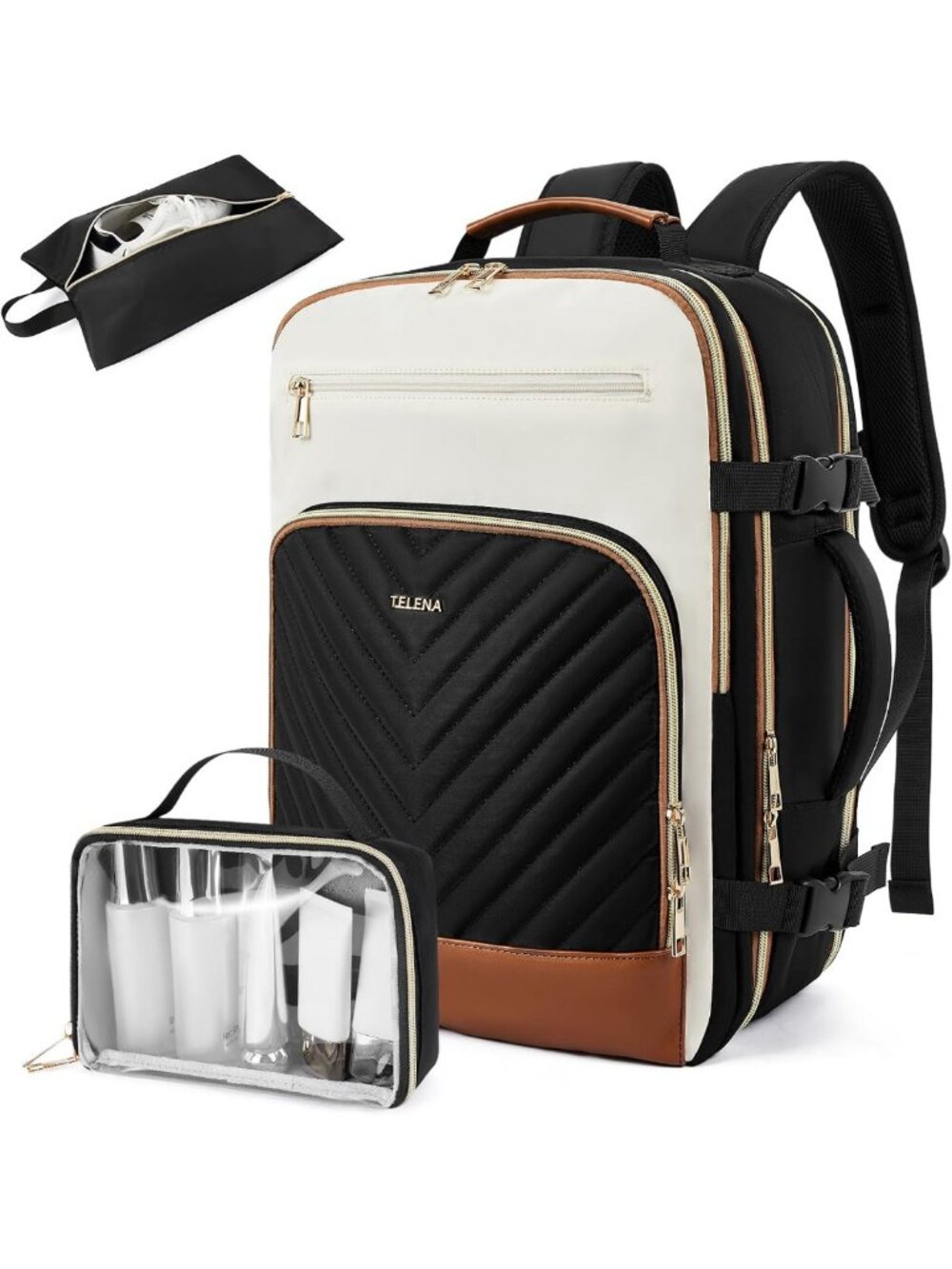 Stylish Travel Backpack for Women, 15.6" Laptop, TSA Approved, Multi-Pocket